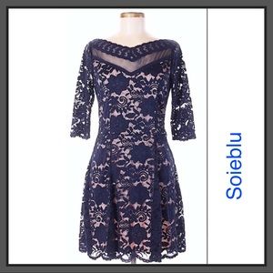 Soieblu Navy Blue Mini Dress